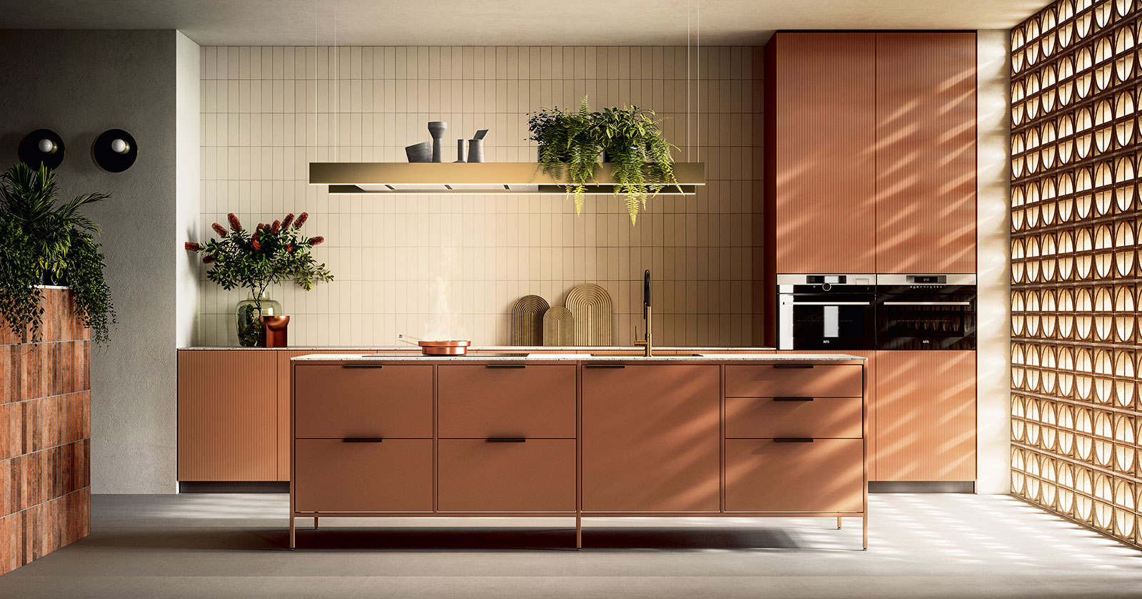 Moderne Wohnküche in Brauntönen | Credit: XXXLutz