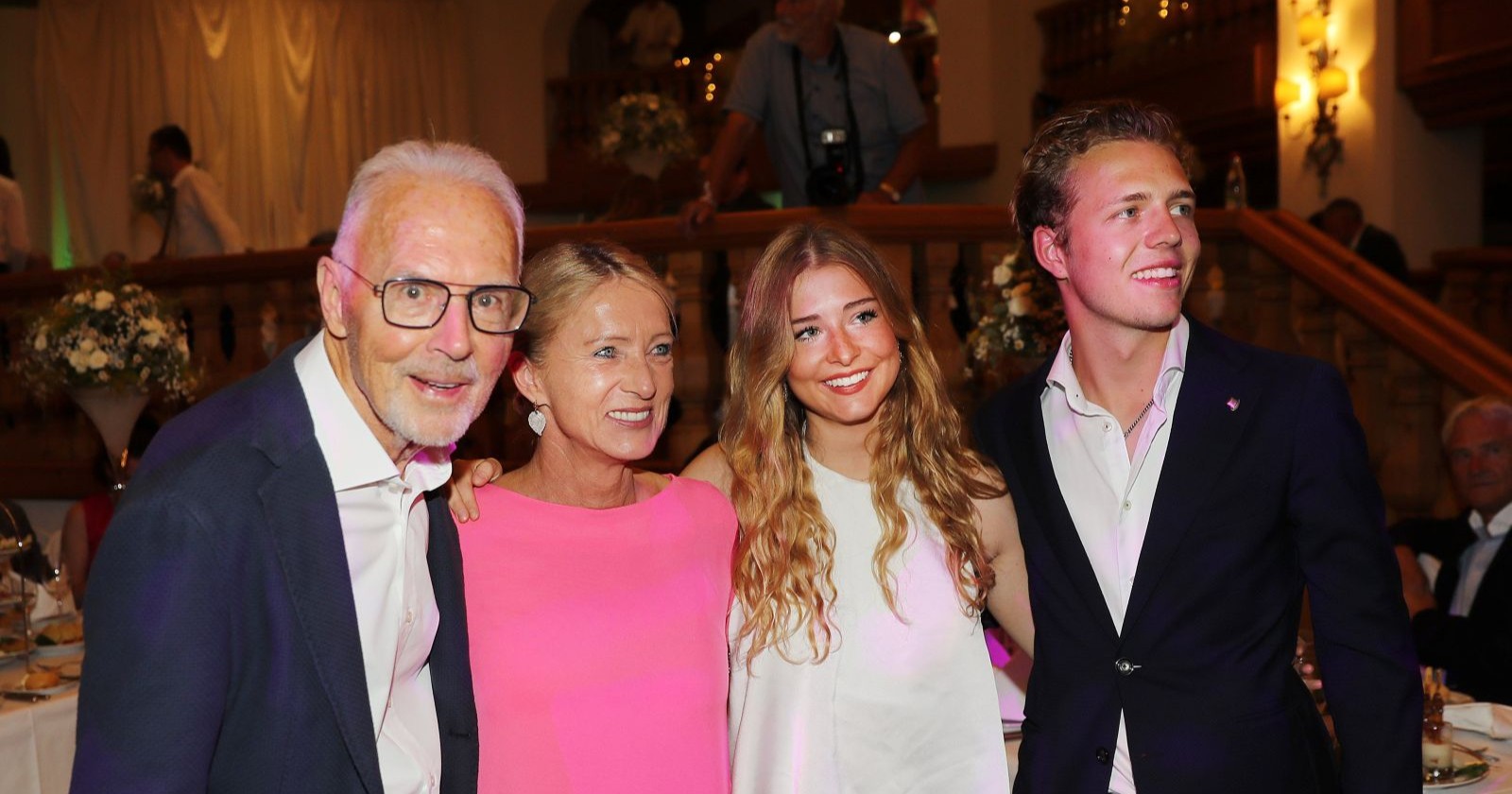Heidi und Franz Beckenbauer mit ihren Kindern Francesca, und Joel