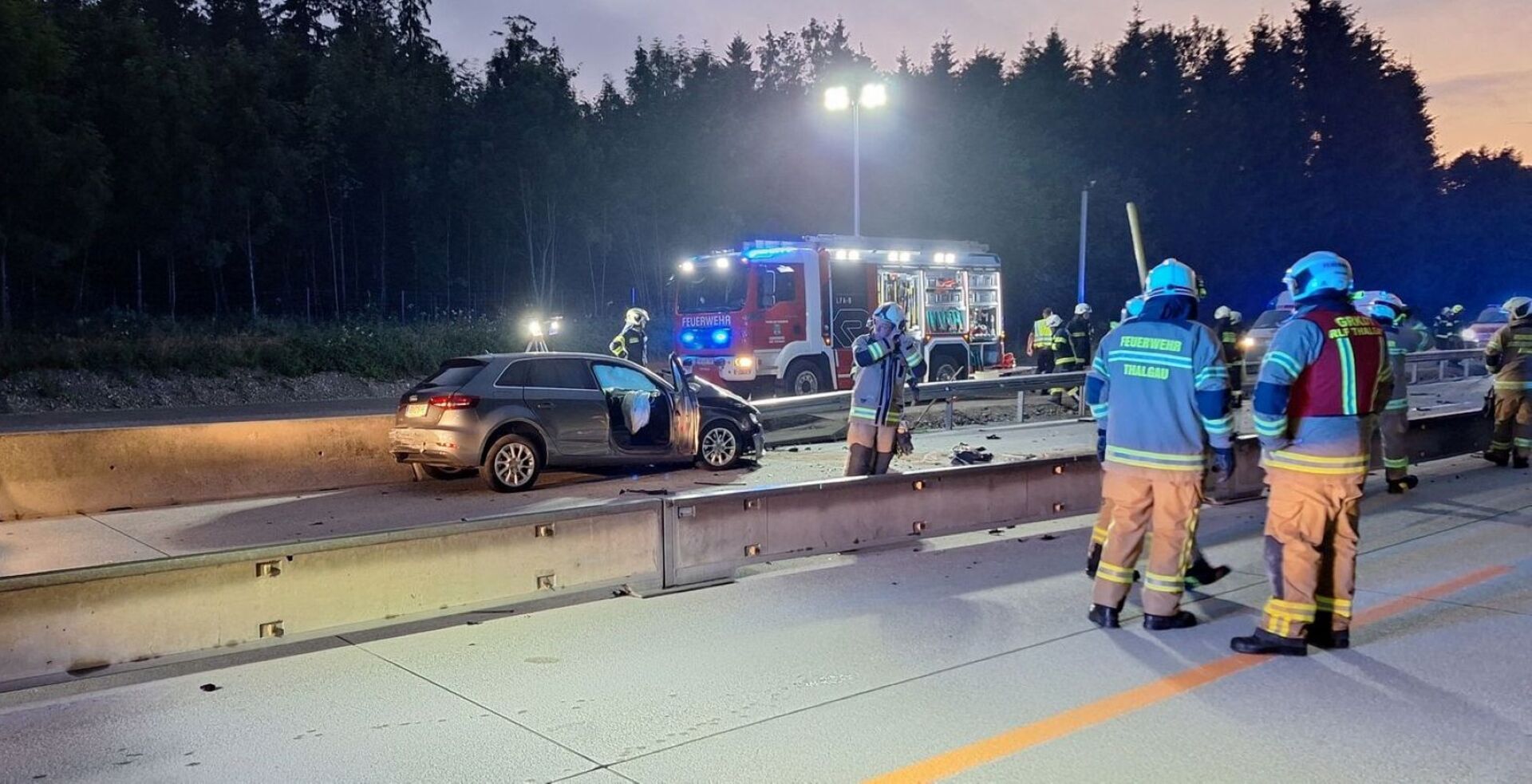 Unfallstelle auf der Westautobahn