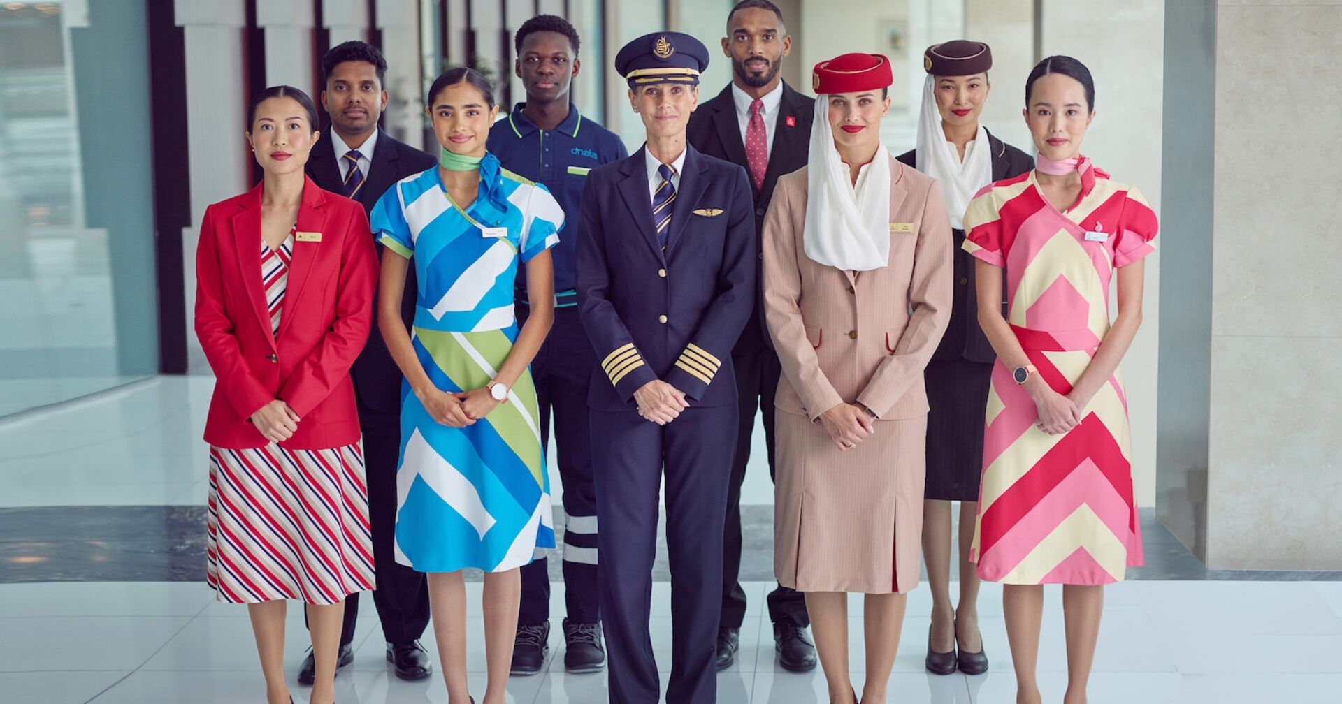 Gruppenbild mit Crewmembers