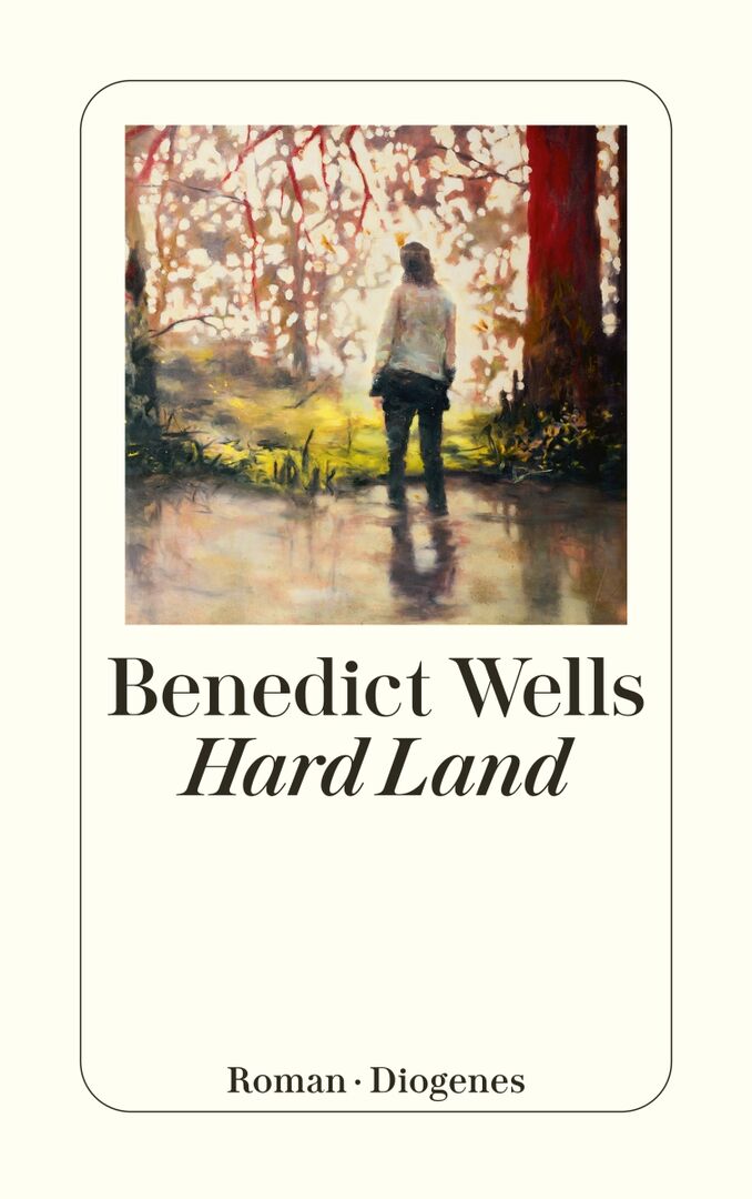 Buchcover zeigt eine Person vor einem Wald