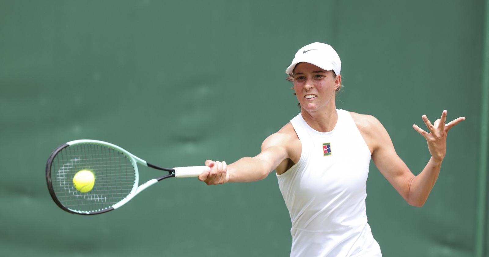 Lilli Tagger während des Junioren Wimbledon-Turniers im britischen London