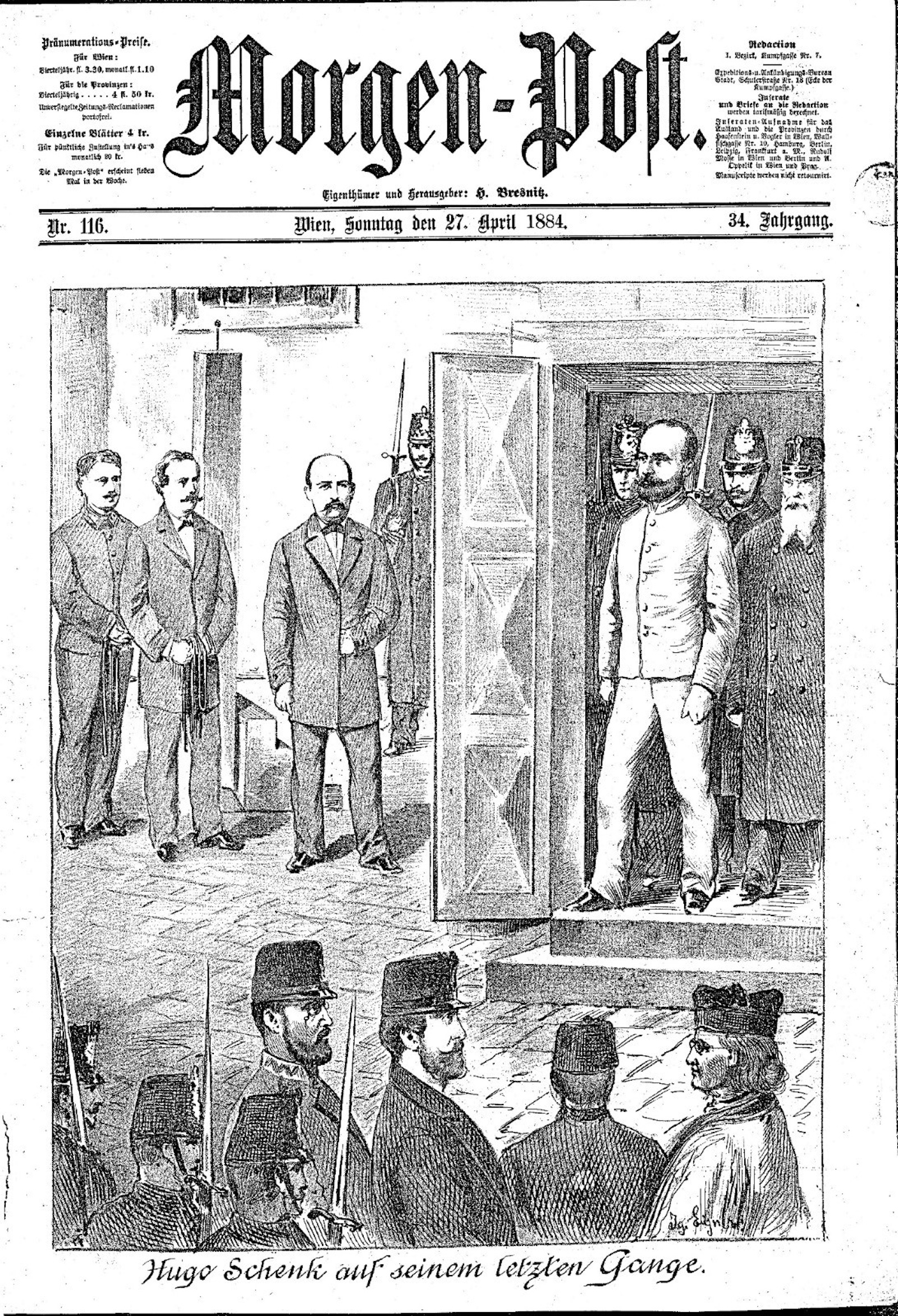 Titelseite einer alten Zeitung