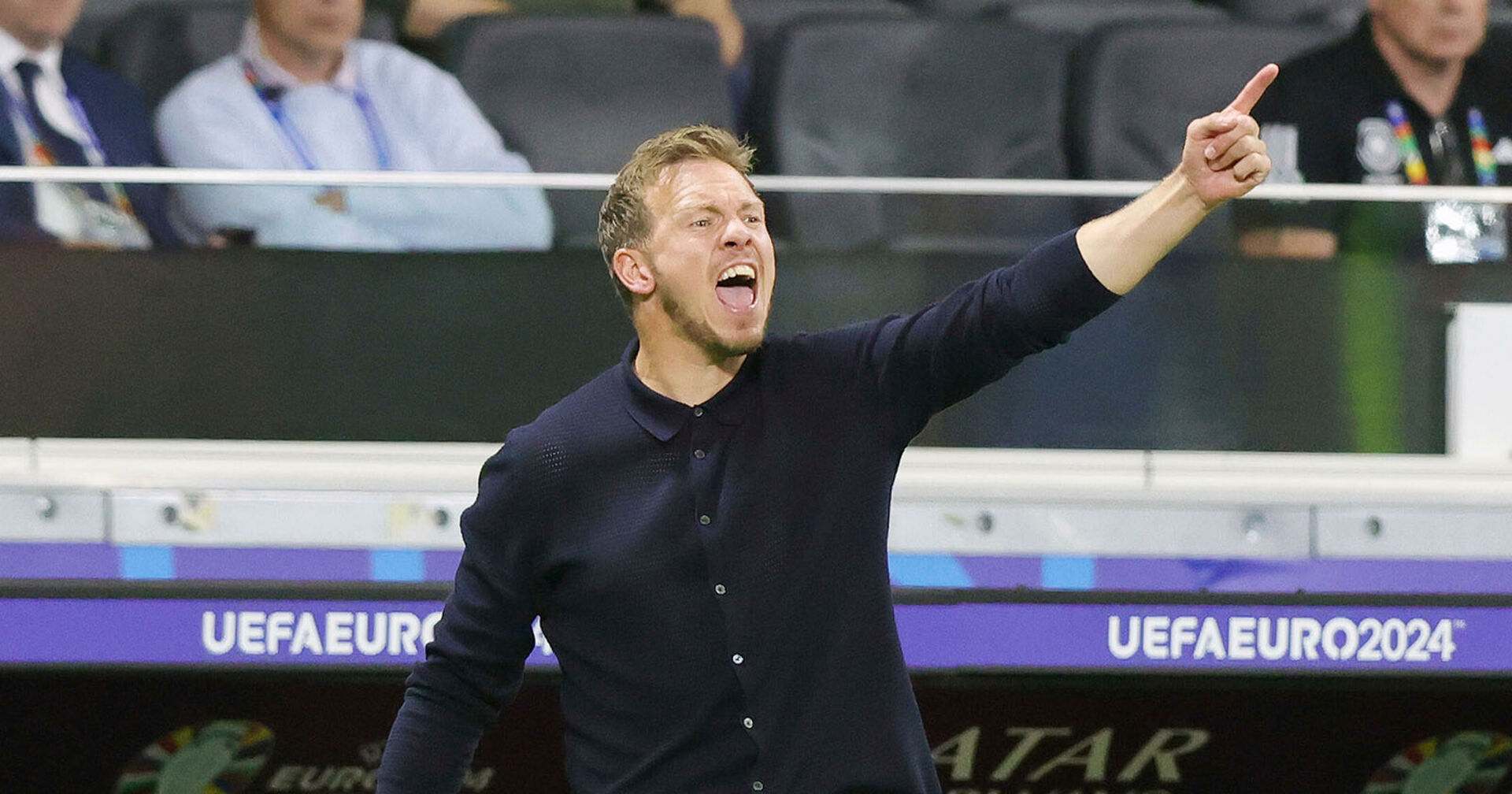Trainer Julian Nagelsmann während eines EM-Spiels der Deutschen.