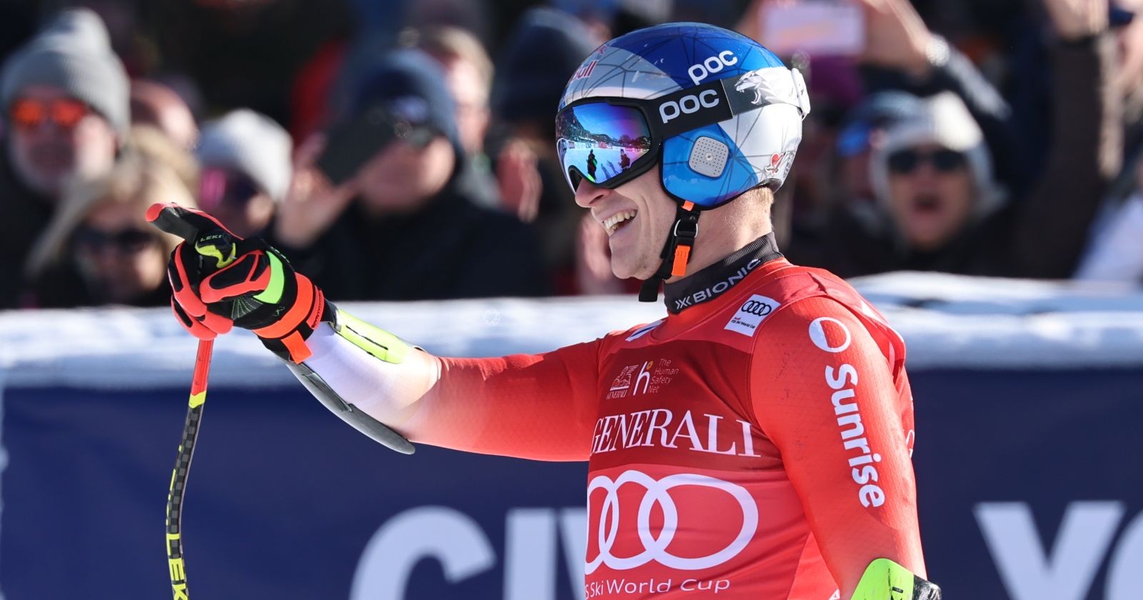 Ski-Weltcup 2026: Marco Odermatt beim Kitzbühel-Super-G auf der Streif kurz vor dem Ziel
