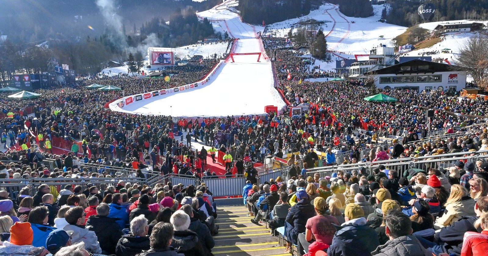 Der Zielbereich bei den Hahnenkammrennen.