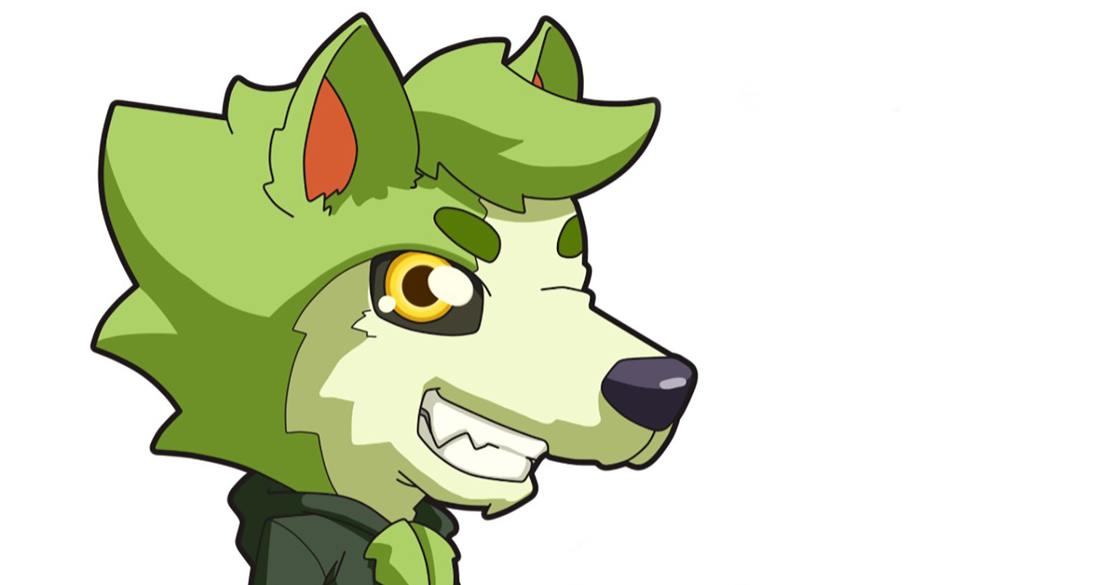 Gezeichneter Wolf in Grün | Credit: Vegan Wolf