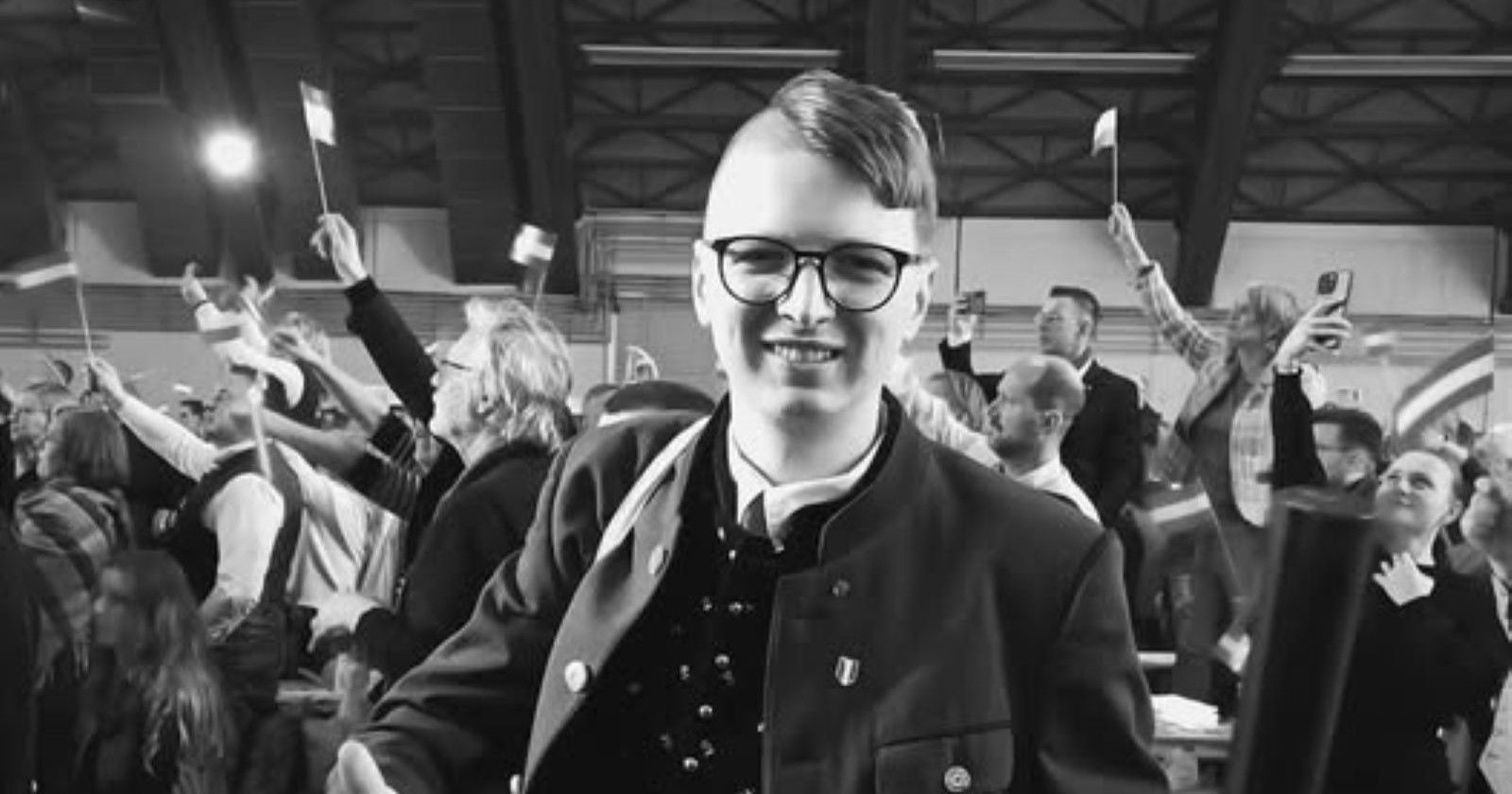 Adrian Hertel auf einer Veranstaltung der Freiheitlichen Jugend Kärnten