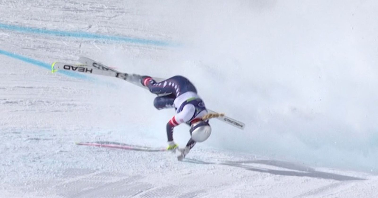 Lindsey Vonn stürzt auf der Olympia-Abfahrt in Cortina