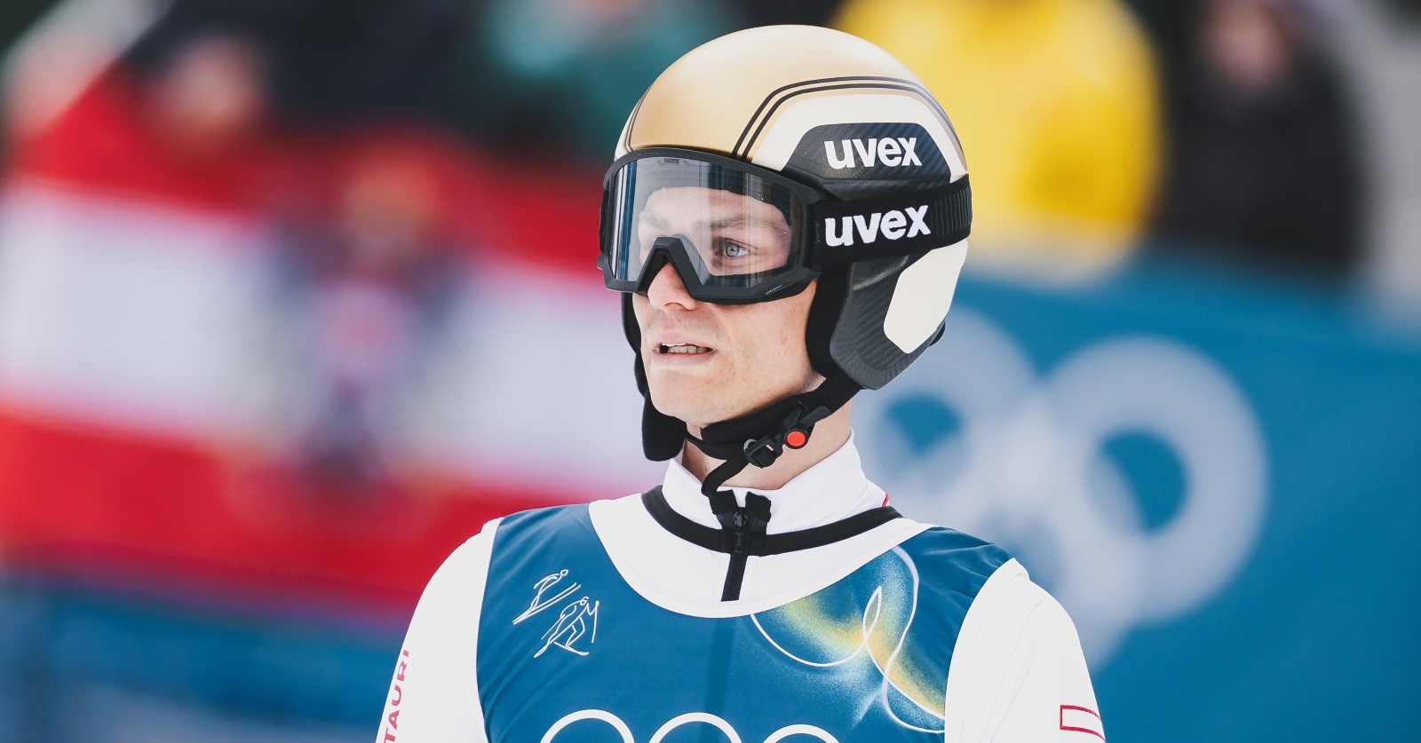 Nordische Kombination Großschanze, Ski Sprung, im Bild Johannes Lamparter.