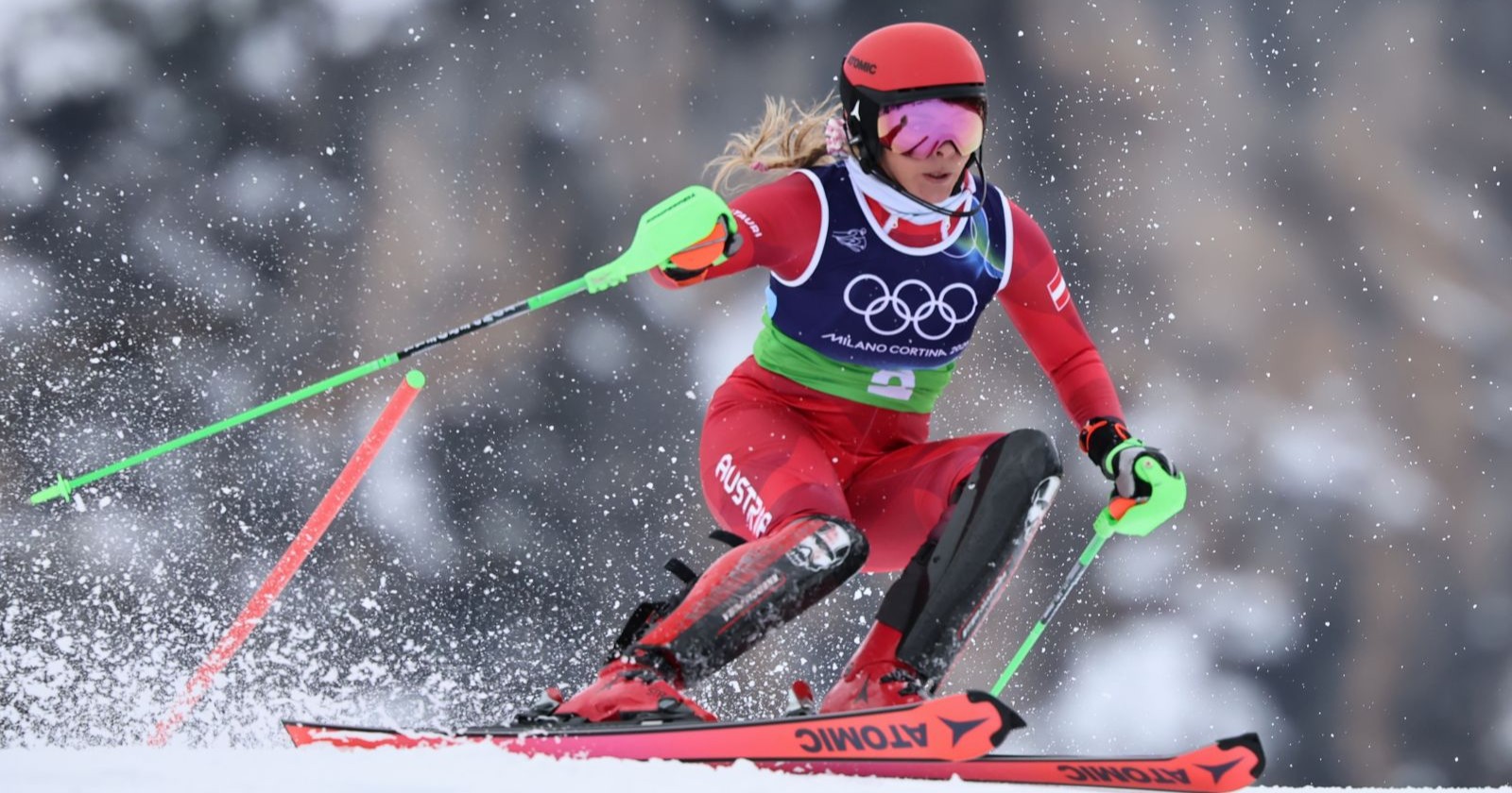 Katharina Huber im Slalom der Olympia-Kombination der Damen