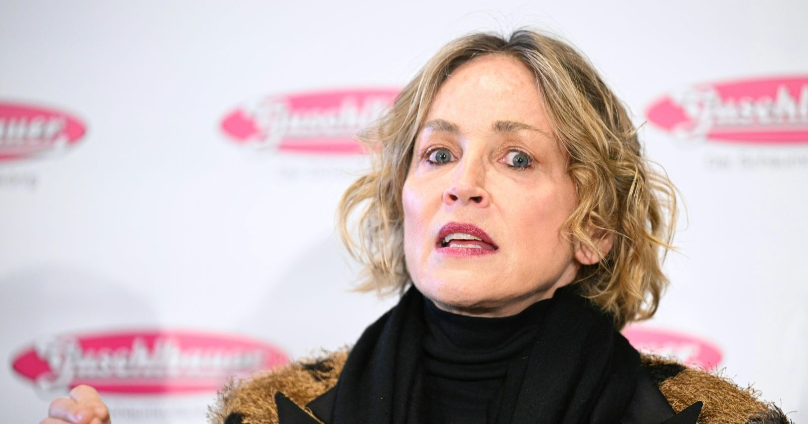 Sharon Stone mit ernstem Gesichtsausdruck/ Sharon Stone hat vor dem Wiener Opernball ein Selfie gepostet