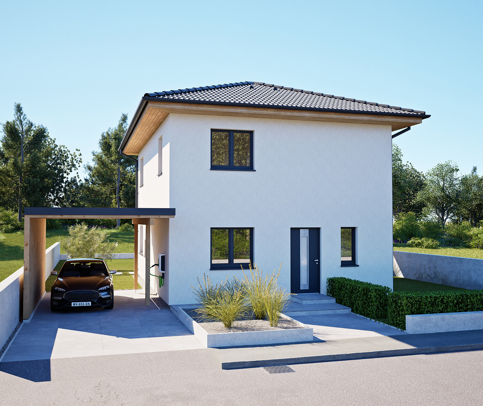 Modernes einstöckiges Wohnhaus | Credit: Hartl Haus