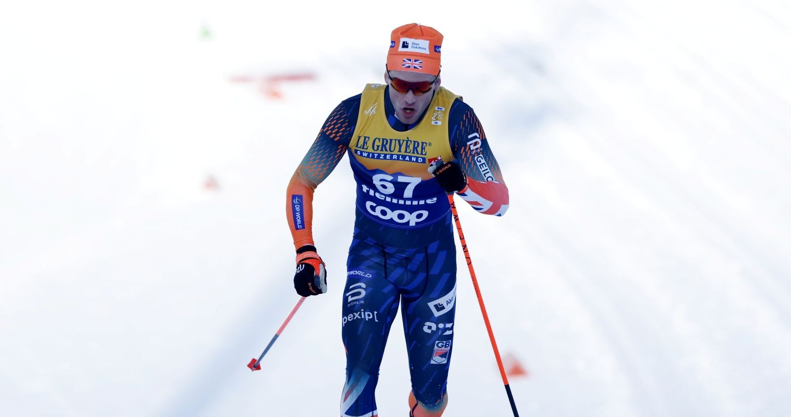 Gabriel Gledhill beim Langlaufen.