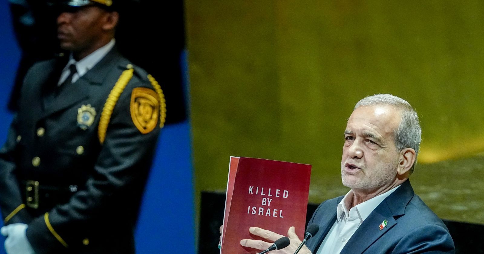 Massud Peseschkian, Teil der neuen Regierung im Iran während einer UN-Sitzung in New York