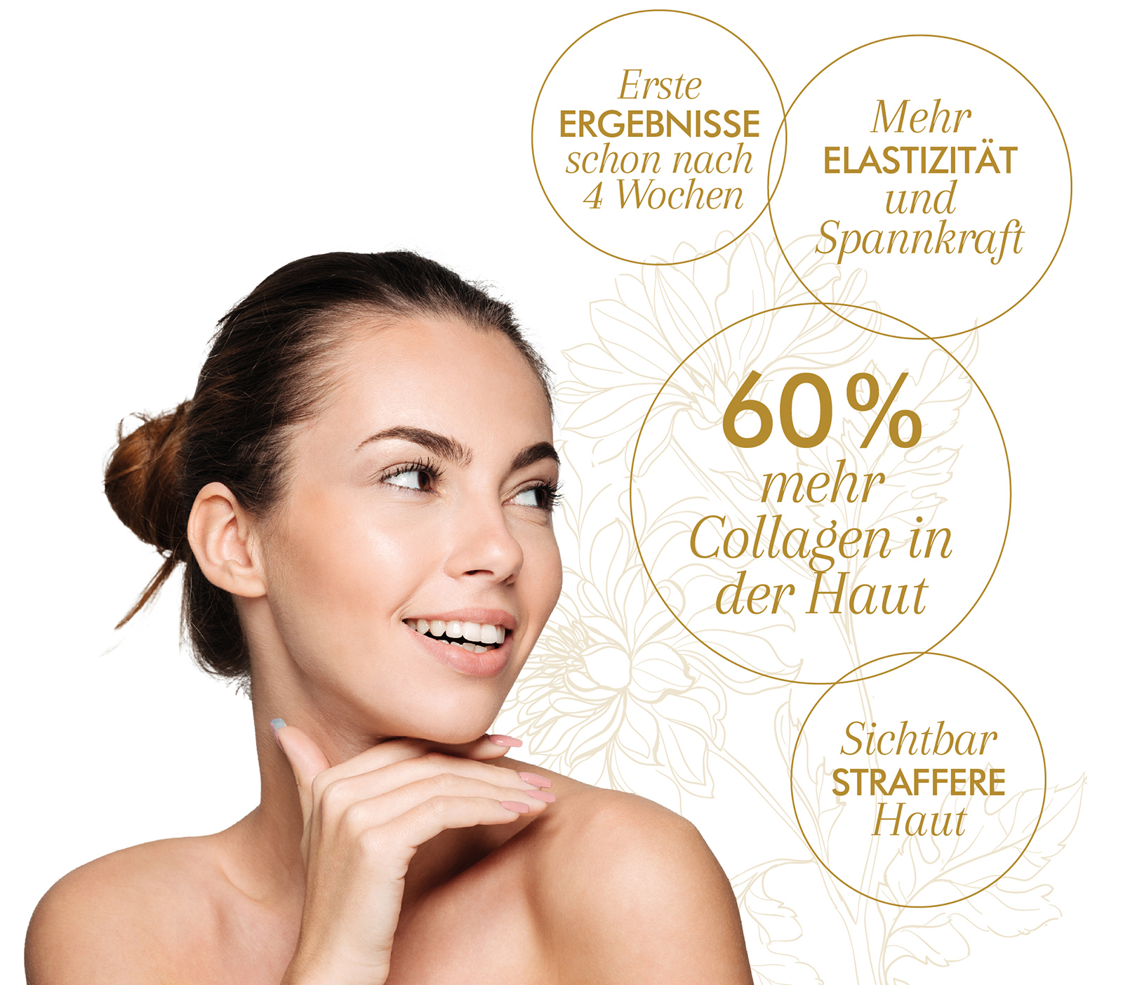 Frau mit Gedanken-Bubbles rund um die Wirkung nachhaltiger Beauty-Pflege | Credit: Natural Products &amp; Drugs GmbH