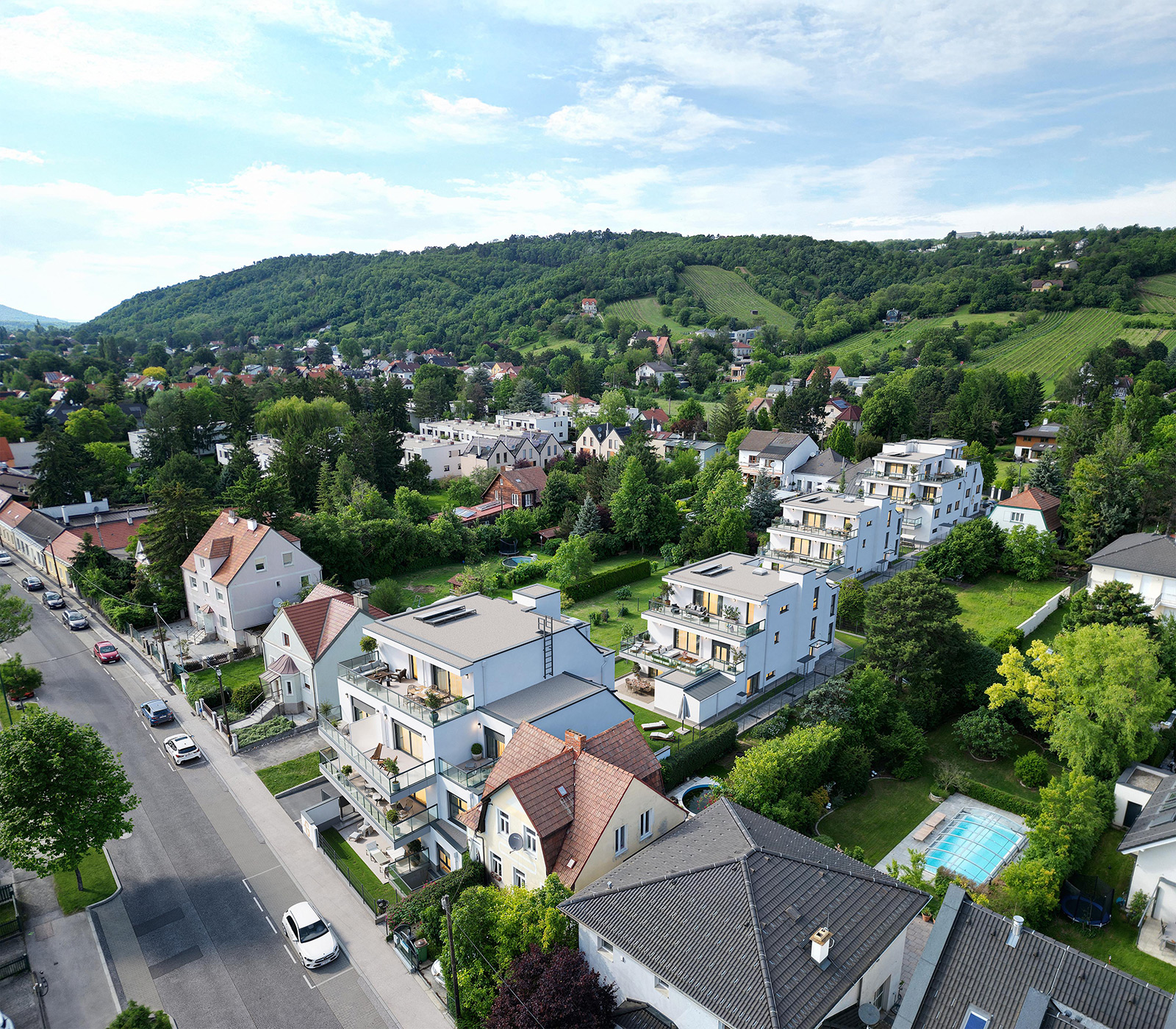 Wohnanlage von oben | Credit: Glorit Bausysteme