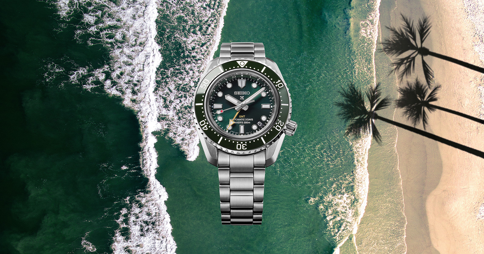 Taucheruhr vor der Kulisse eines karibischen Strandes | Credit: Seiko