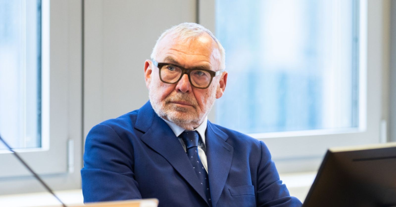 Ex-Kanzler Alfred Gusenbauer bei einem Termin während Ermittlungen im Signa-Skandal