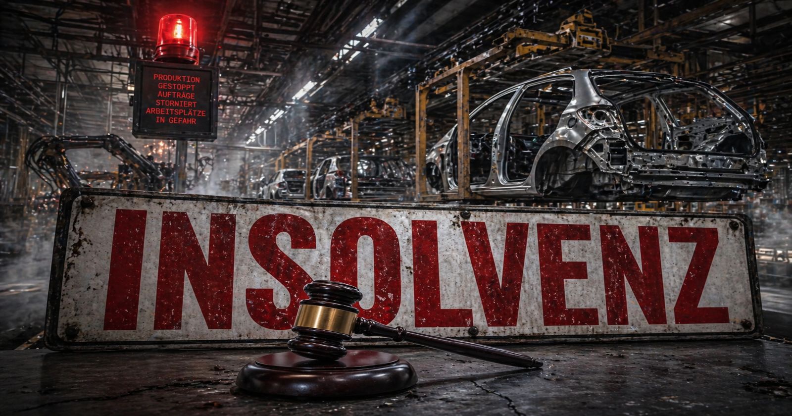 Themenbild für eine Insolvenz in der Automobilzulieferindustrie