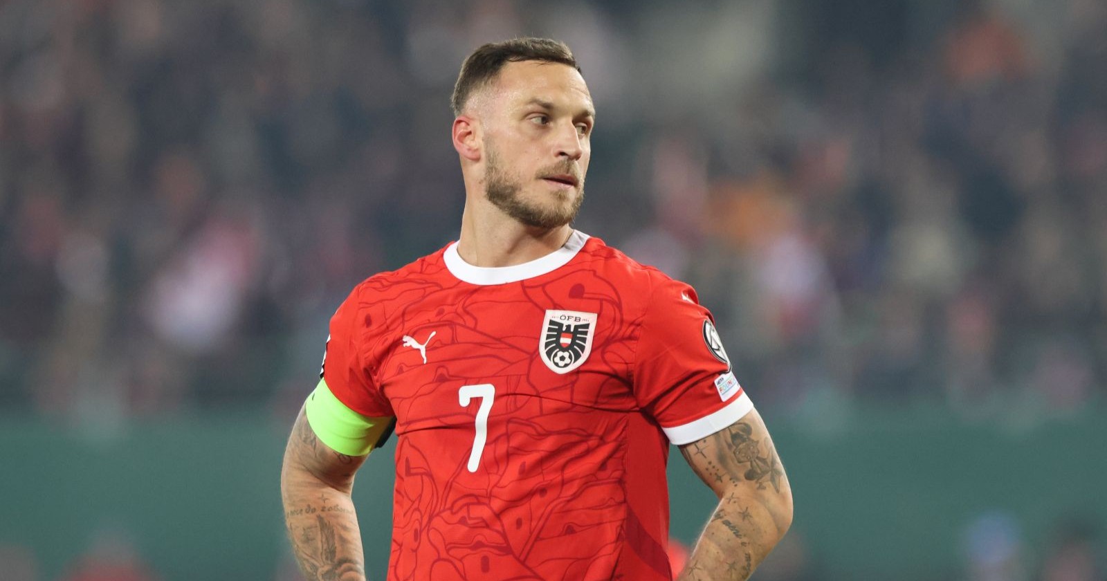 Marko Arnautović im ÖFB-Trikot während eines Spiels – Fußballstar sorgt mit Präsidenten-Video und Wahlkampf-Clip für Aufsehen