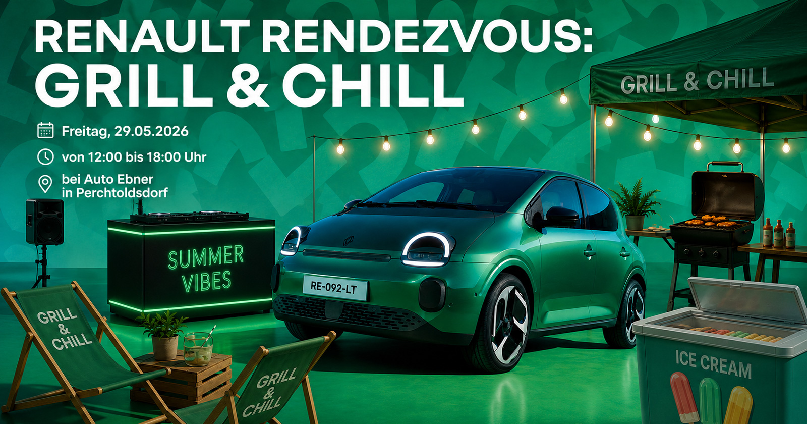 Renault Modell vor grünem Hintergrund | Credit: Autohaus Ebner