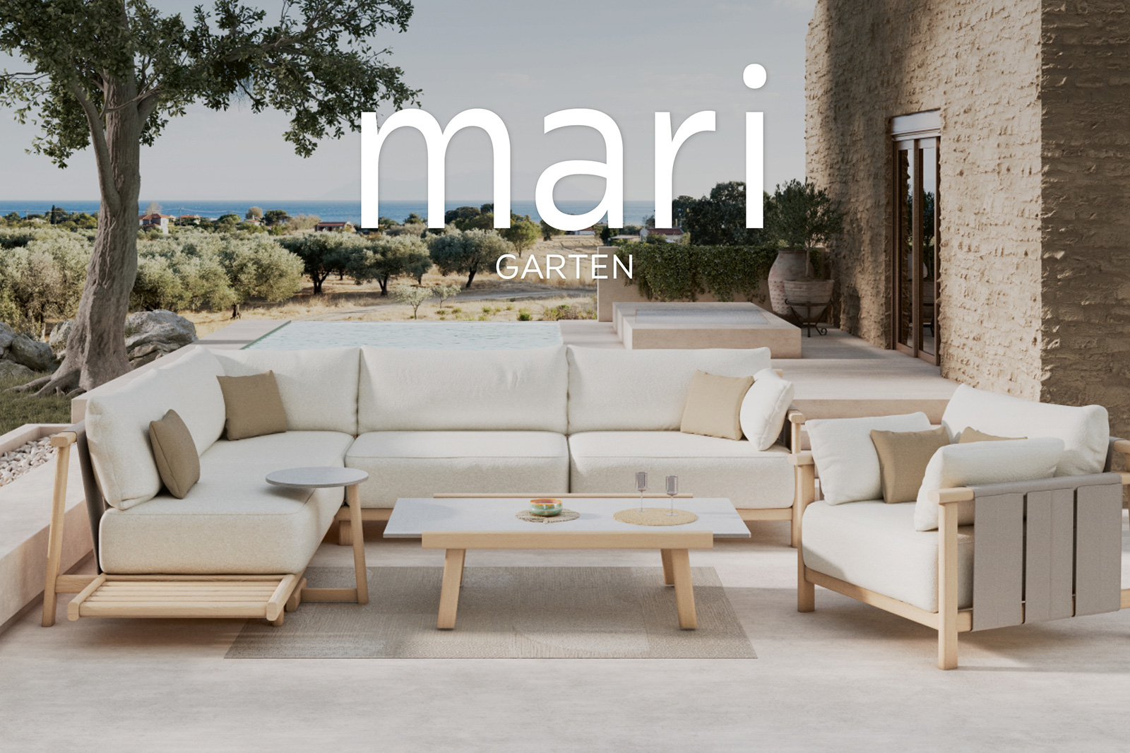 Outdoor-Loungemöbel in Naturweiß | Credit: XXXLutz