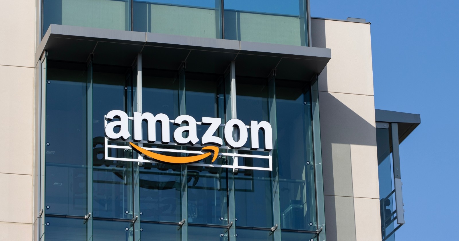 Das Amazon-Logo ist im Büro des Unternehmens in Palo Alto, Kalifornien, zu sehen.