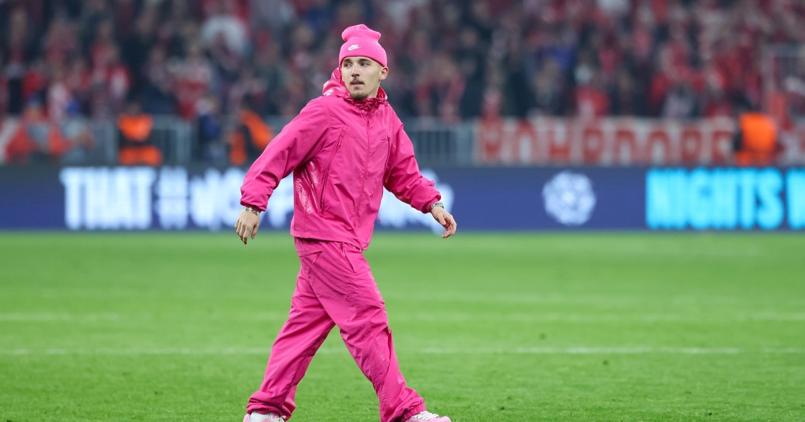 Lennart Karl beim Champions League Spiel zwischen FC Bayern und Real Madrid.