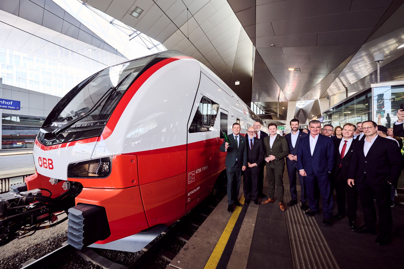 Präsentation des neuen ÖBB Cityjet Doppelstockzugs am Wiener Hauptbahnhof
