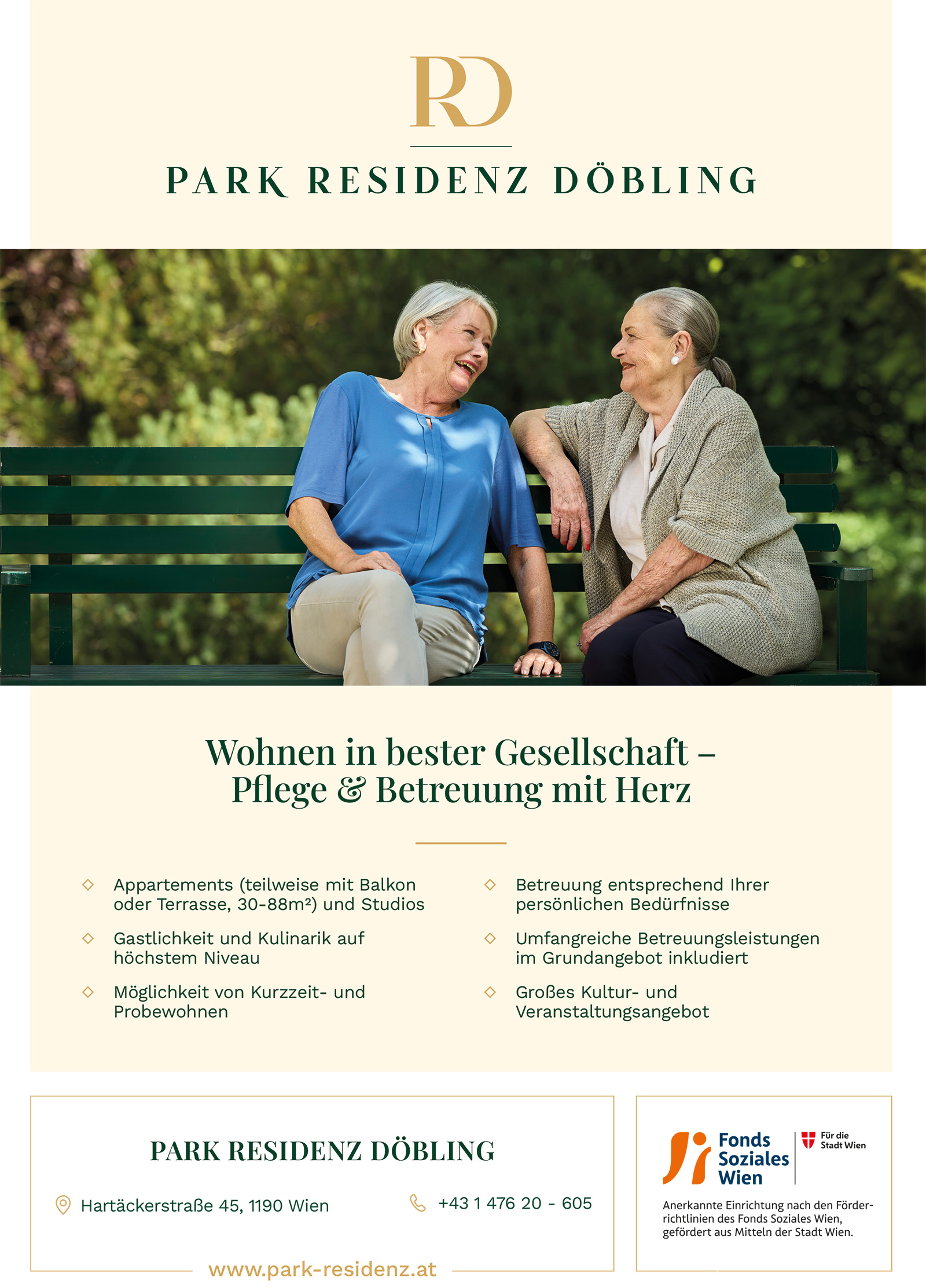 Werbeplakat zur Parkresidenz Döbling | Credit: Park Residenz Döbling
