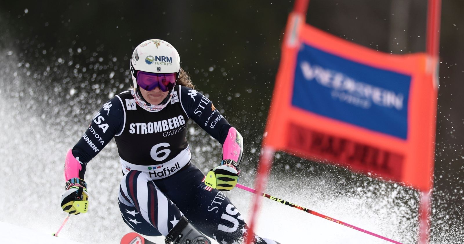 Paula Moltzan während eines Ski-Rennens