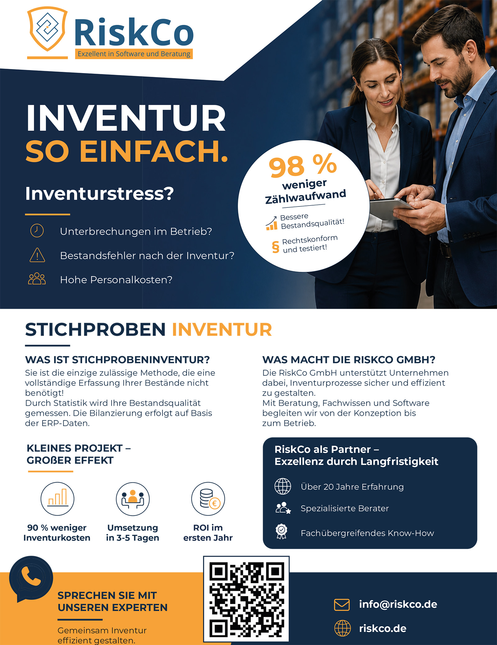 Frau und Mann bei gemeinsamer Inventur | Credit: RiskCo