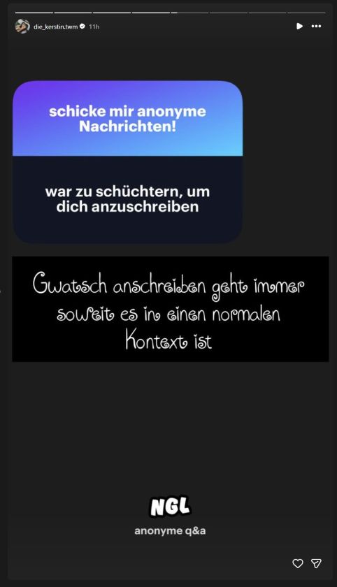 TWM-Kerstin aus „Teenager werden Mütter“ reagiert auf Instagram auf die Nachricht eines schüchternen Fans und ermutigt zum Anschreiben in einem normalen Kontext.