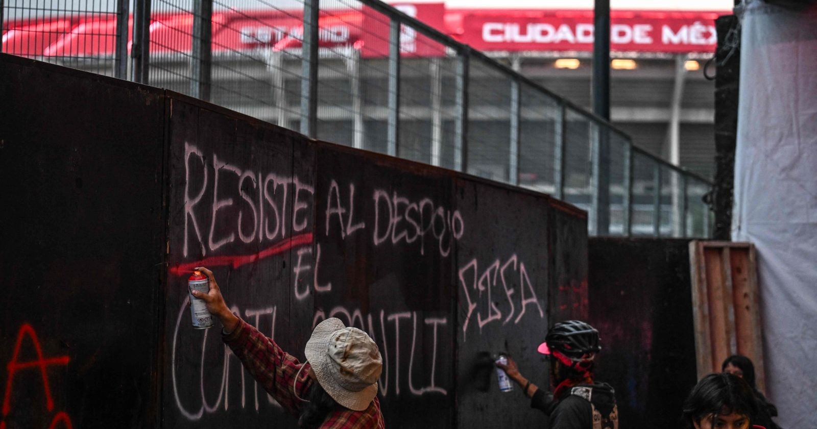WM Eröffnung Mexiko Proteste Aztekenstadion Demonstration Chaos