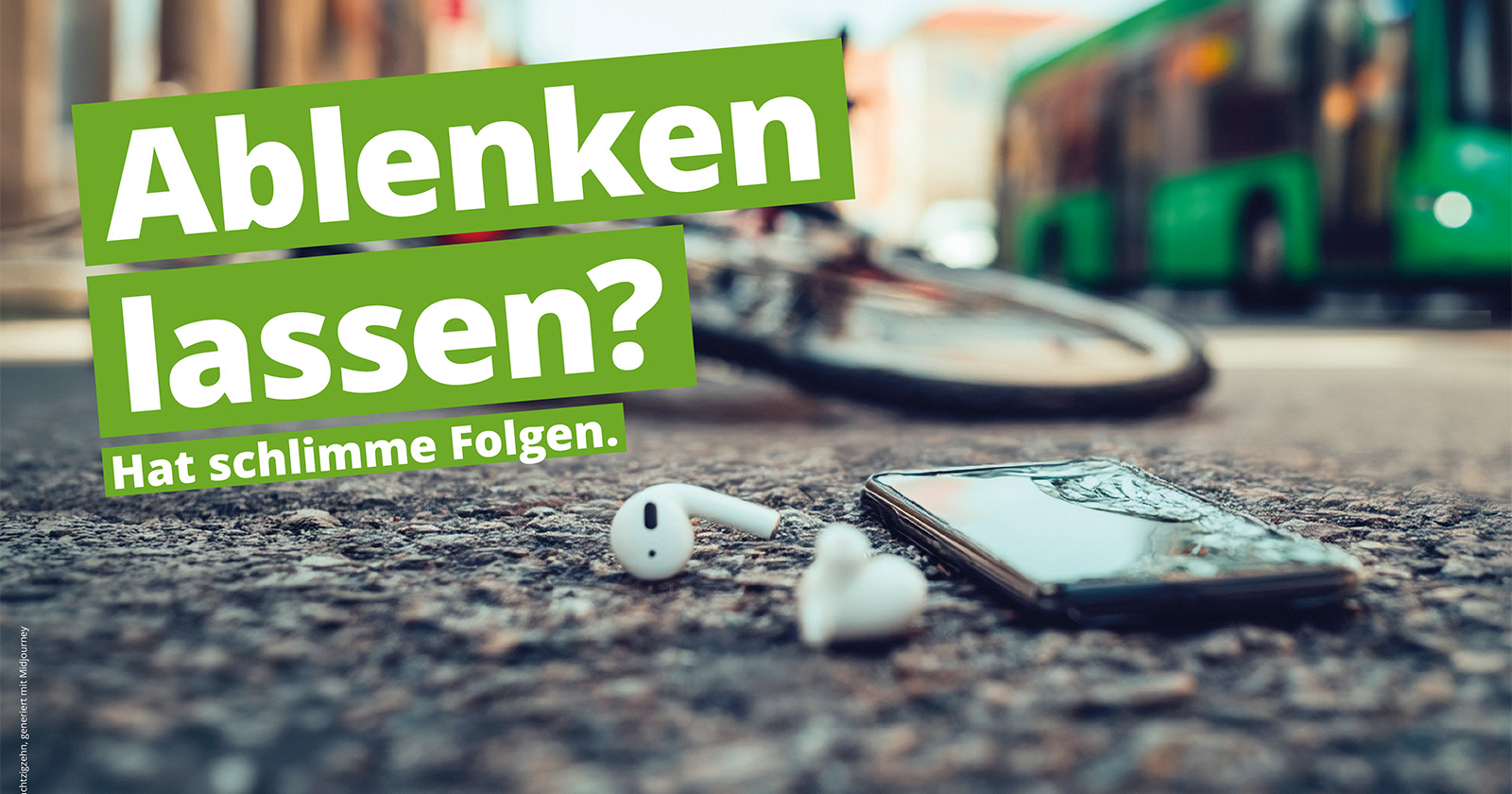 Bild einer Unfallszene im Straßenverkehr | Credit: achtzigzehn generiert mit Midjourney