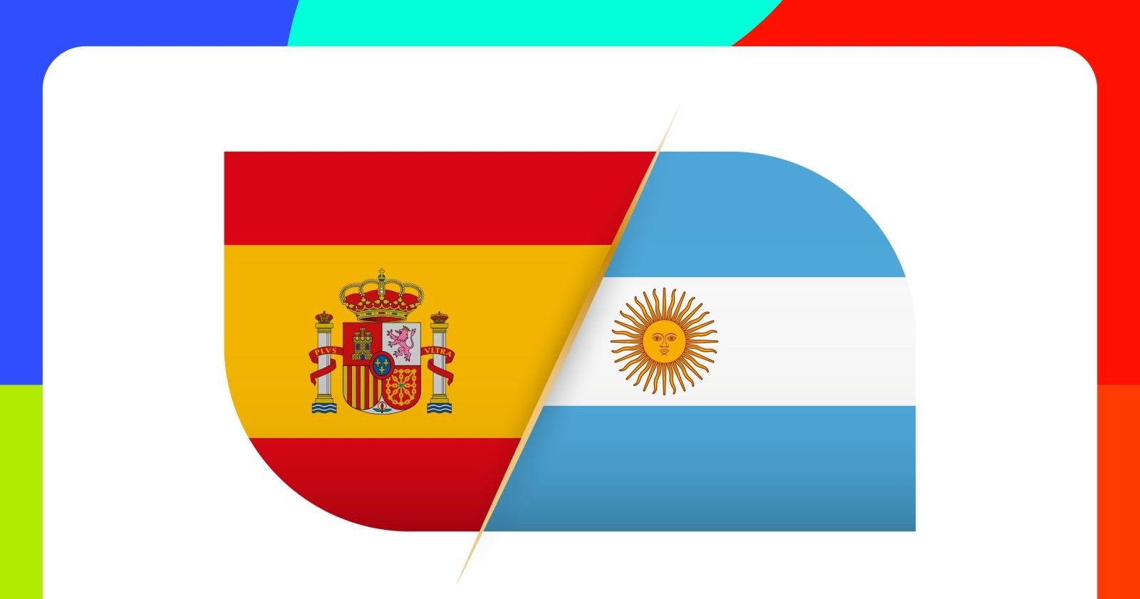 Die spanische und argentinische Flagge nebeneinander
