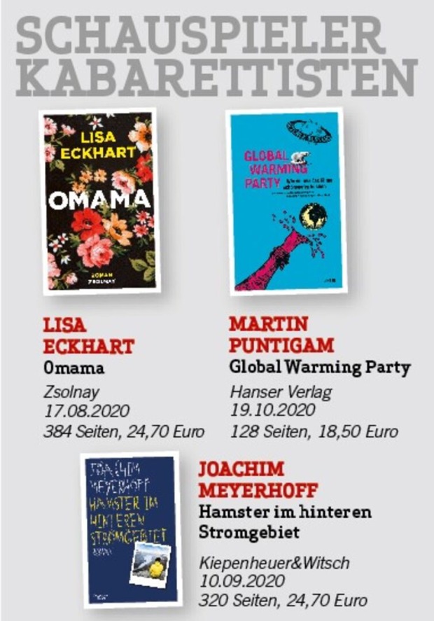 Lisa Eckhart "Omama", Martin Puntigam "Global Warming Party", Joachim Meyerhoff "Hamster im hinteren Stromgebiet"