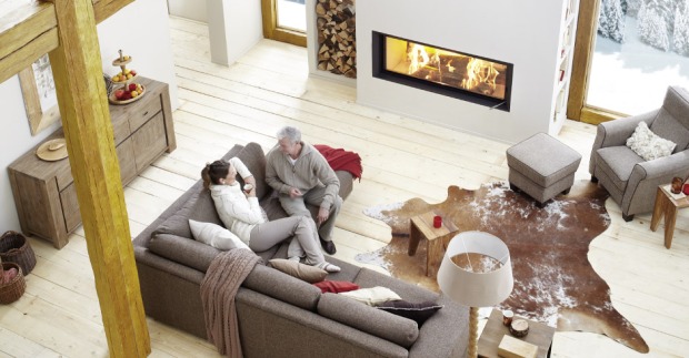 Architekturkamin von Brunner in schweizer Chalet