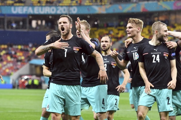 ÖFB-Teamspieler Arnautovic jubelt nach seinem Tor gegen Nord-Mazedonien