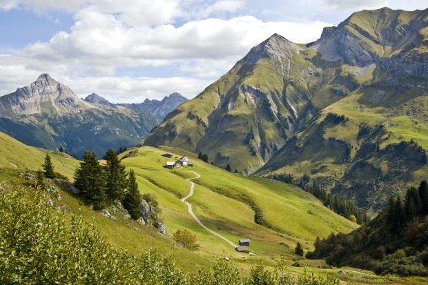 Eine Aufnahme von dem gewaltigen Panorama des Bregenzerwaldes