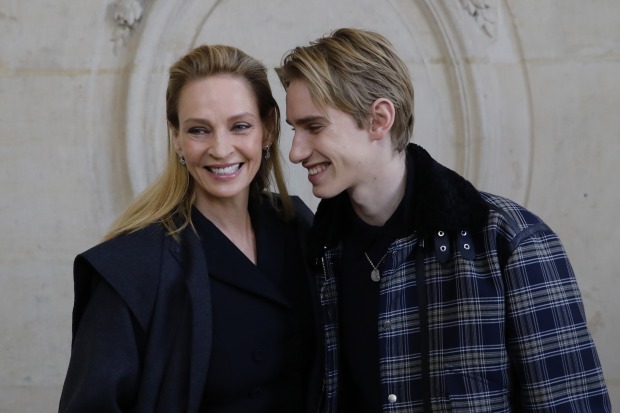 Uma Thurman mit ihrem Sohn
