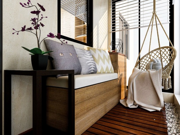 Schaukel und Sofa auf einem Balkon | Credit: iStock.com/Download it
