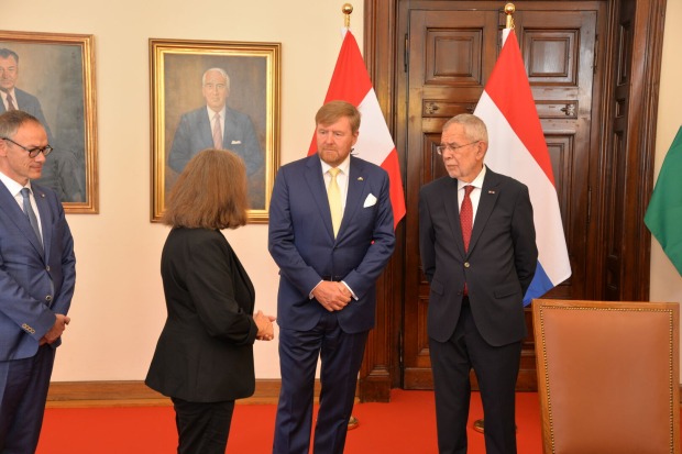 Elke Kahr, Willem-Alexander und Alexander Van der Bellen