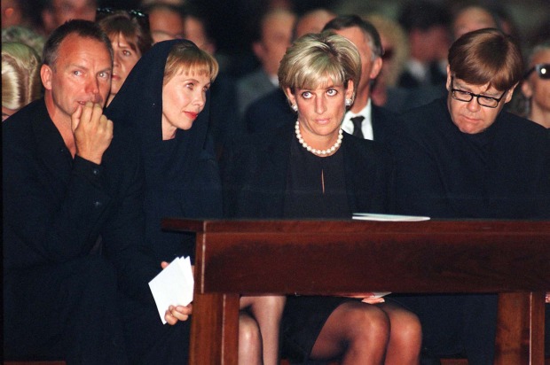 Sting, Lady Di und Elton John bei der Trauerfeier