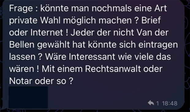 Ausschnitt aus einem Telegram-Chat
