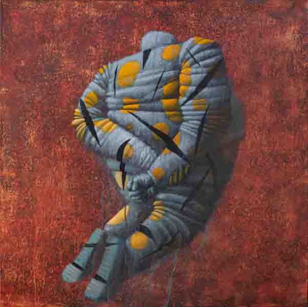 Michael Musyoka, "Time Servant IV", 2020, 96x96, Acryl auf Leinwand