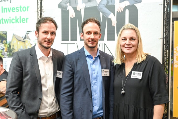 Von Domig Immobilien Dornbirn:  GF Andreas und Marc Domig und Helga Schwärzler-Steitler (BackOffice)