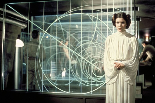 Carrie Fisher 1977 als Prinzessin Leia in Star Wars.