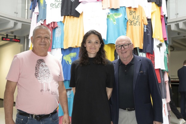 Klaus Zimmermann (inatura), Maria Simma (Präsidentin Künstlervereinigung Vorarlberg) und Roland Jörg (Kulturamtsleiter Dornbirn) (v. li.)